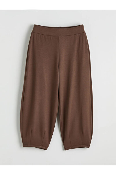 LC Waikiki Γυναικείο παντελόνι αθλητικό καφέ με ελαστική μέση, απαλό στο περι...