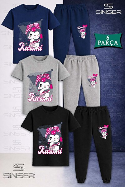 SS SİNSER Children's Kromi Elinde Seker 3-Piece T-Shirt and Tracksuit Set