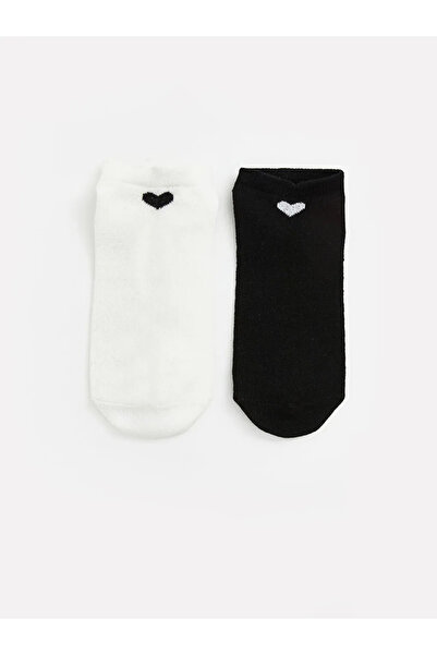 LC Waikiki Γυναικείες κάλτσες sneaker με σχέδιο εκρού 3 τεμαχίων