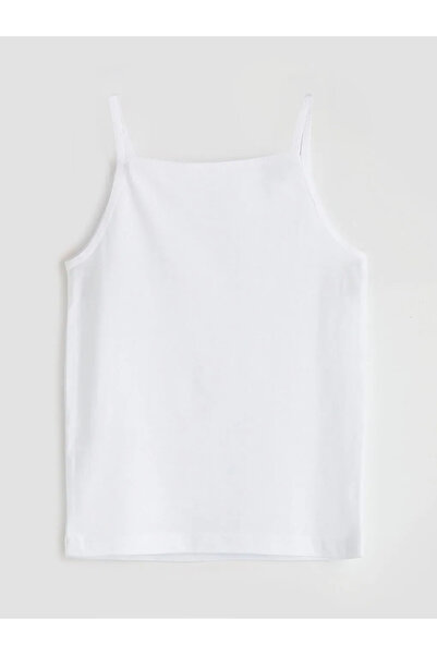 LC Waikiki Pink Square Neck Strap-Strapped Girls' Undershirt 2-Piece Set