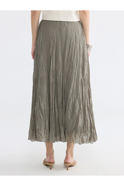 LC Waikiki Χακί φούστα με ελαστική μέση και μείγμα υφασμάτων Modal