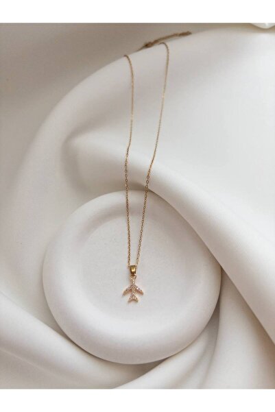 Minne Jewelry-Accessory Uçak Kolye - Zirkon Taşlı Kolye - Minimal Kolye - Çel...