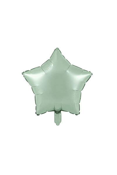 Patladı Gitti Pastel Green Star Foil Balloon 45 cm – Baby Kids Party Celebration