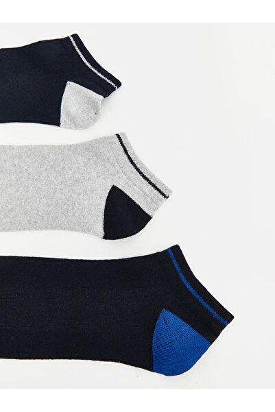 LC Waikiki Ανδρικές κάλτσες μποτάκια σε μπλε ναυτικό σχέδιο, σετ 3 τεμαχίων