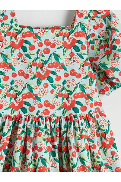 LC Waikiki Κόκκινο Κεράσι Με σχέδιο Κοριτσίστικο Φόρεμα