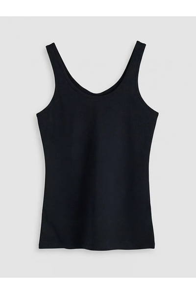 LC Waikiki Λευκό γυναικείο φανελάκι με λαιμόκοψη U και τιράντες, σετ 2 τεμαχίων