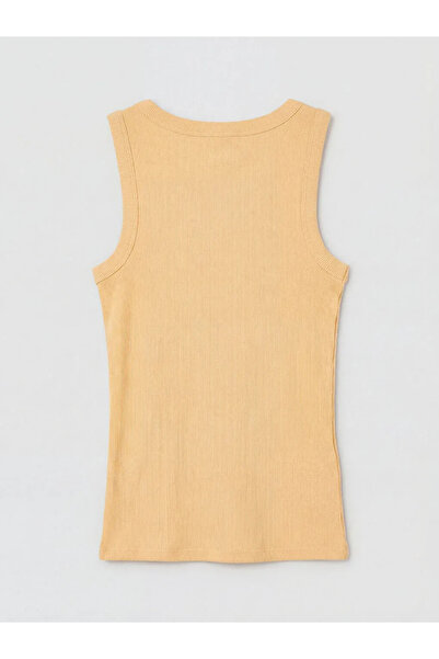 LC Waikiki Πορτοκαλί γυναικείο αθλητικό μπλουζάκι με λαιμόκοψη U