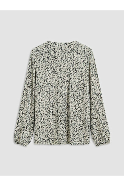 LC Waikiki Μπλούζα με μοτίβο γκρι ποδηλατικό λαιμόκοψη