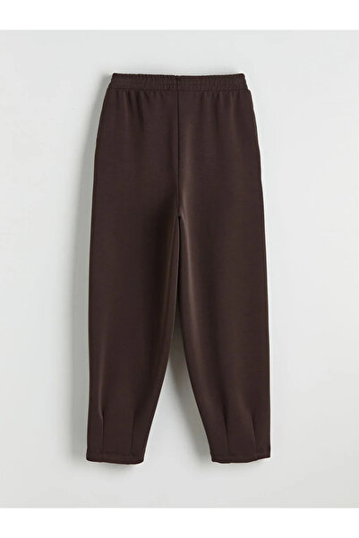 LC Waikiki Καφέ Γυναικείο Φούτερ Μοντάλ Mix με Ελαστική Μέση