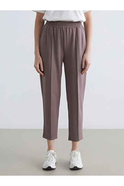 LC Waikiki Καφέ γυναικείο φούτερ με ελαστική μέση