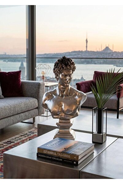 Mirsa Global Modern Dekoratif Biblo – Gümüş David/ Davut Heykeli, Salon Konso...