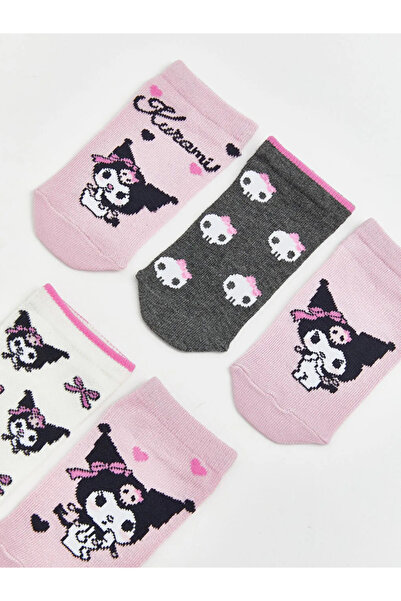 LC Waikiki Ροζ Kuromi Με σχέδιο Κοριτσίστικες Κάλτσες-Μποτάκια 5-τεμαχίων