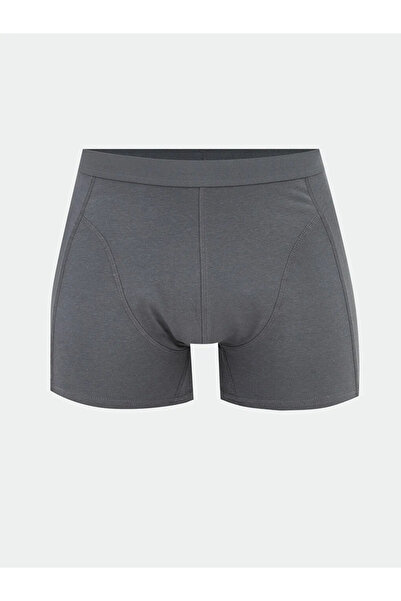 LC Waikiki Γκρι Standard Fit Βαμβακερά εύκαμπτα ανδρικά μποξεράκια 3 τεμαχίων