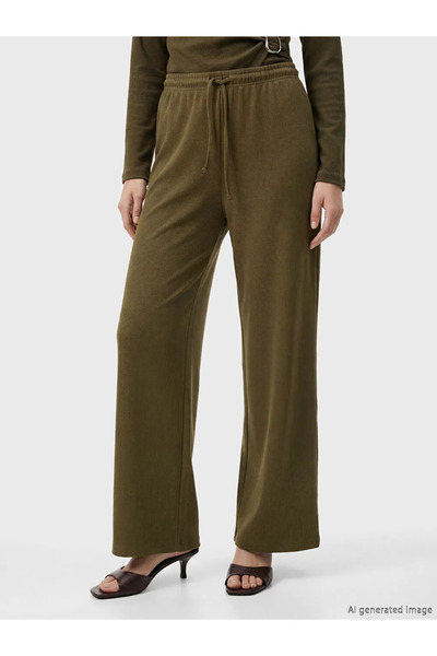 LC Waikiki Χακί ελαστικό στη μέση γυναικείο παντελόνι