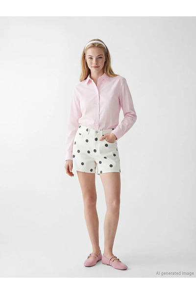 LC Waikiki Ροζ Γυναικείο Πουκάμισο από Ποπλίνα