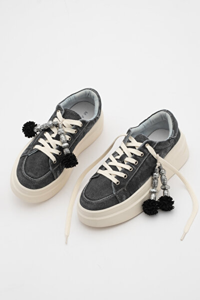 Marjin Γυναικεία αθλητικά παπούτσια με χοντρή σόλα τζιν με αφαιρούμενη πόρπη ...