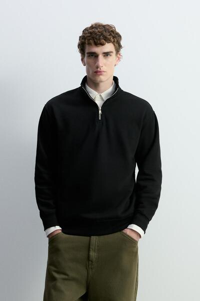 LEFTIES Fermuarlı yaka sweatshirt