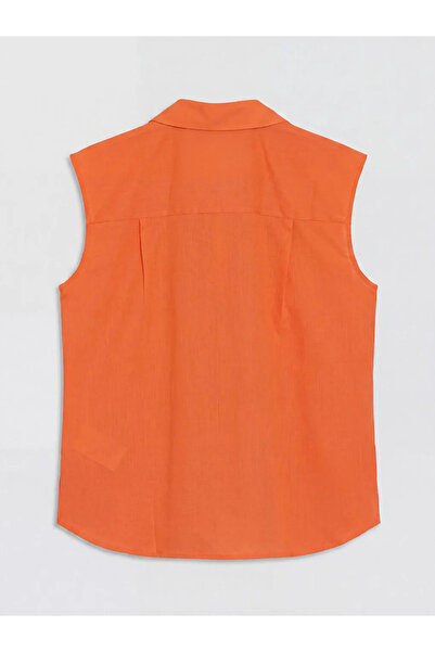 LC Waikiki Πορτοκαλί γυναικείο πουκάμισο κανονικής εφαρμογής