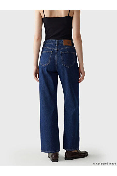 LC Waikiki Γυναικείο τζιν παντελόνι Navy Blue Wideleg