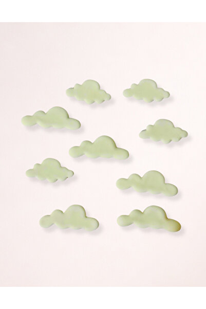 FigurinArt Σετ φιγούρων τούρτας από ζαχαρόπαστα - 10 x Σύννεφα - Χειροποίητο