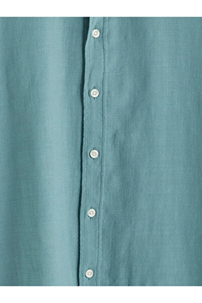 LC Waikiki Ανδρικό πουκάμισο τιρκουάζ με κανονική εφαρμογή σε στυλ Dobby