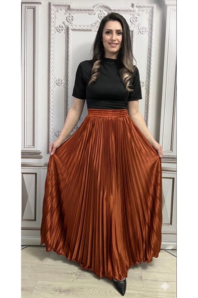 styleFlex Fusta lunga plisata si eleganta cu talia pe elastic