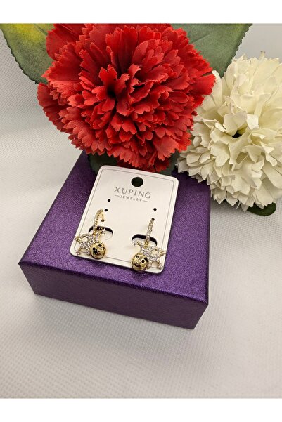 XUPING JEWELRY 14K RENGİ SİRK ŞAPKA MODELLİ ÇELİK KÜPE