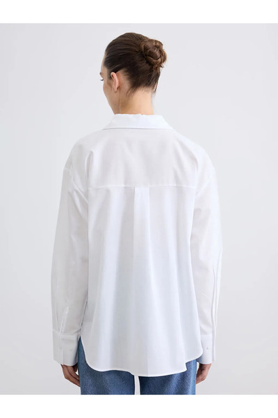 LC Waikiki Λευκό γυναικείο πουκάμισο από ποπλίνα