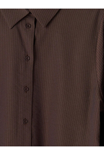 LC Waikiki Γυναικείο πουκάμισο με καφέ υφή