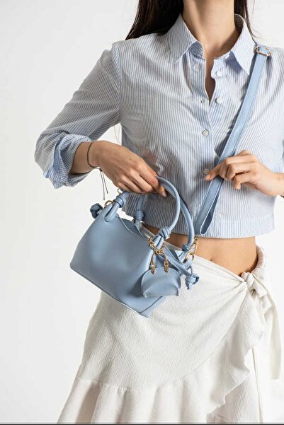 ÖZÜM ÇANTA Women's Charm Gift Handbag and Shoulder Bag Baby Blue