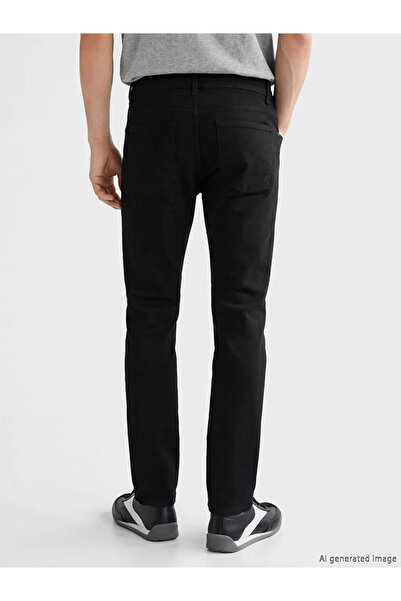 LC Waikiki Μαύρο ανδρικό τζιν παντελόνι 779 σε κανονική γραμμή