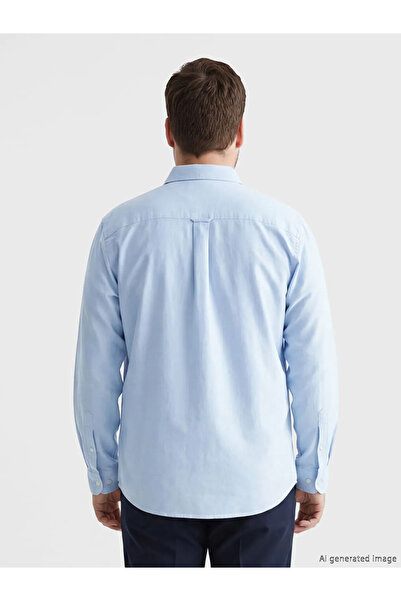 LC Waikiki Ανδρικό πουκάμισο μπλε Regular Fit Oxford