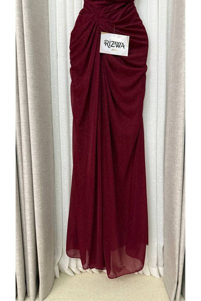 Rizwan01 Burgundy Dress with Shine