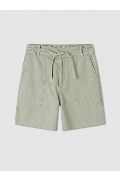 LC Waikiki Khaki Elastic Waist Women's Jean Shorts