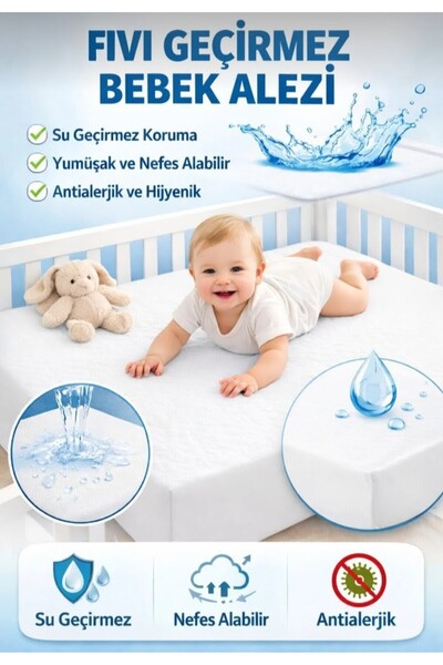 Vellista Home Collection %100 Pamuk Fitted Sıvı Geçirmez Bebek Ve Çocuk Yatak...