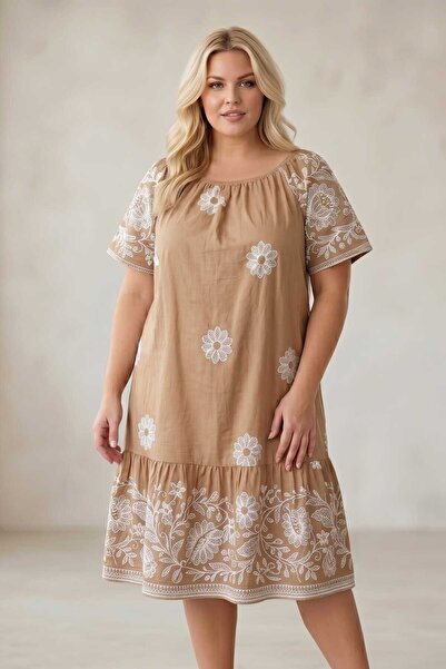 Volupta Floral Printed Cotton Midi Dress – Casual and Elegant for Everyday