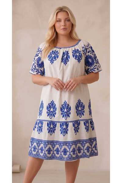 Volupta Floral Printed Cotton Midi Dress – Casual and Elegant for Everyday