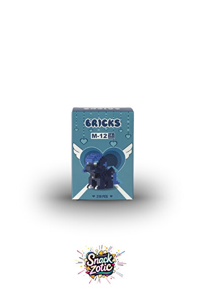Bricks Snackzotic Dark Unicorn (Mavi Tek Boynuzlu At) Temalı 3D Mikro Blok Fi...