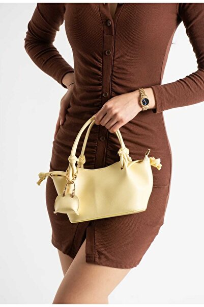 ÖZÜM ÇANTA Women's Charm Gift Handbag and Shoulder Bag Yellow