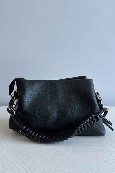 WilloWara Women's Shoulder Bag with Knitted Handle |   Elia