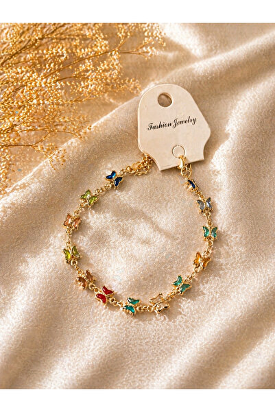 BERF JEWELLERY Colorful Butterfly Gold Bracelet