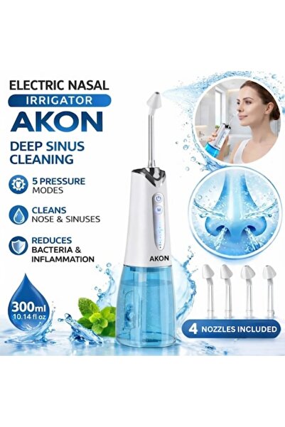 AKON Irigatoare nazală electrică ® 5 nivele de presiune, Curățare sinusală, P...