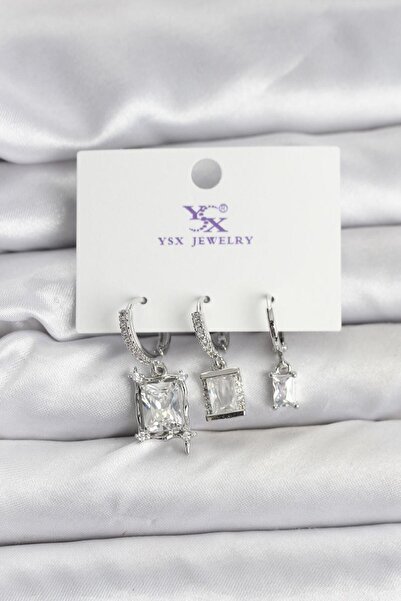 isiltikidsmoda Silver Color Zircon Stone Women's Earrings