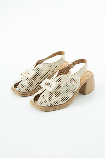 dericia shoes Allone Genuine Leather Women's Beige Daily Comfortable Heeled S...