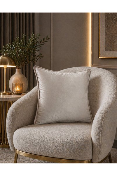 Tasarım Premium Fabric Light Mink (Grej) Cushion Cover, a Complement to Modern and Elegant Decor." ✨