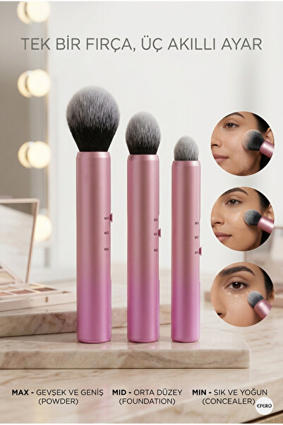 efero Ayarlanabilir Custom Makyaj Fırçası 3 Kademeli