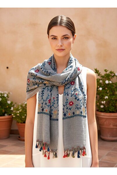 sumoda Γυναικείο καλοκαιρινό σάλι πολλαπλών χρήσεων με έθνικ σχέδια και πέτρες