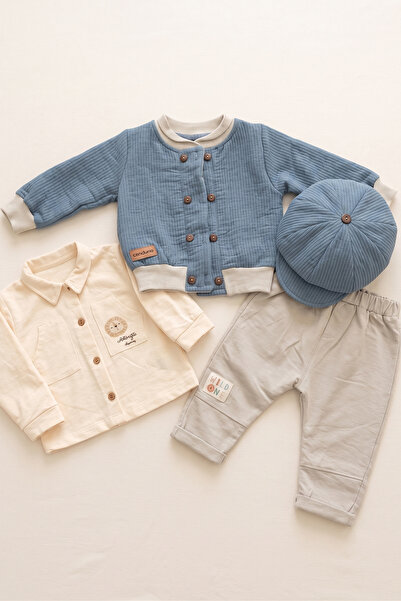 CELYSE Wild One Baby Boy 4-Piece Cotton Jacket Set - Light Blue