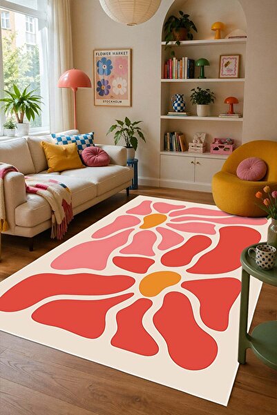 Pelura Halı Pinterest Çiçek Desenli Baskılı Kaymaz Yıkanabilir Salon Oturma O...