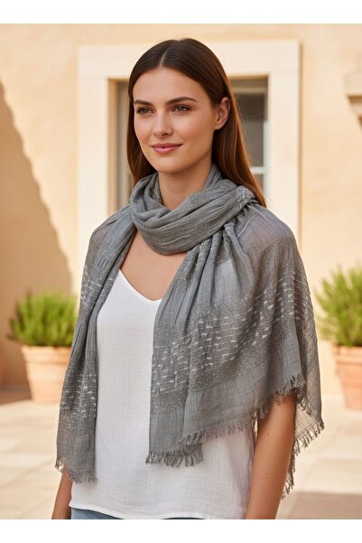 sumoda Γυναικείο έθνικ καλοκαιρινό σάλι με λεπτομέρειες από στρας